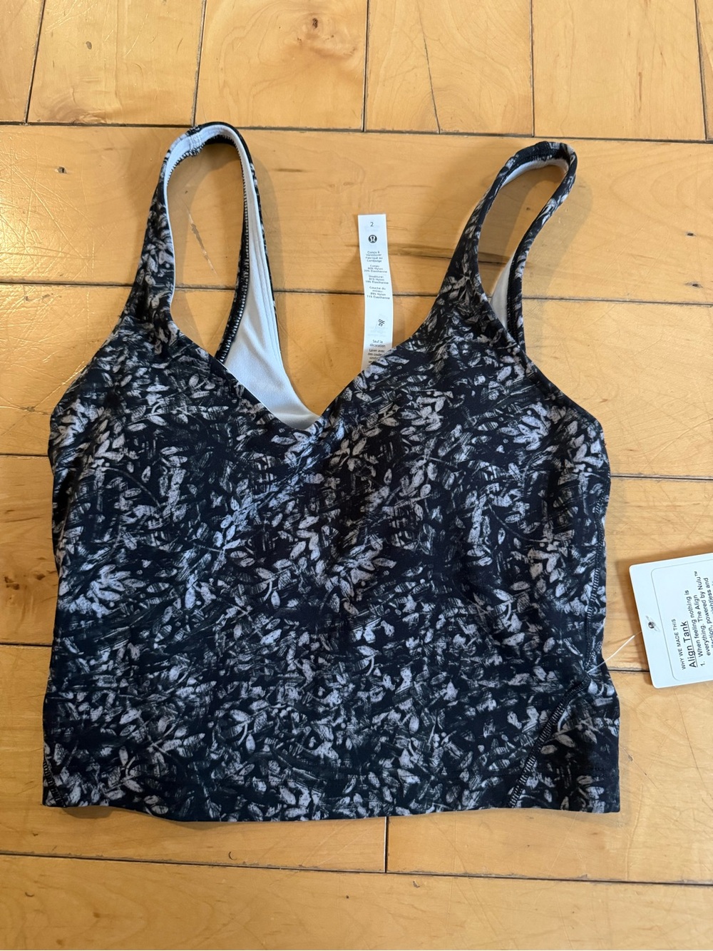 Lululemon Black & White Marble Print Tank